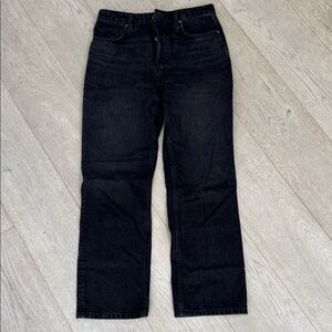 Reformation Cynthia High Rise Straight Leg Black Denim Jeans